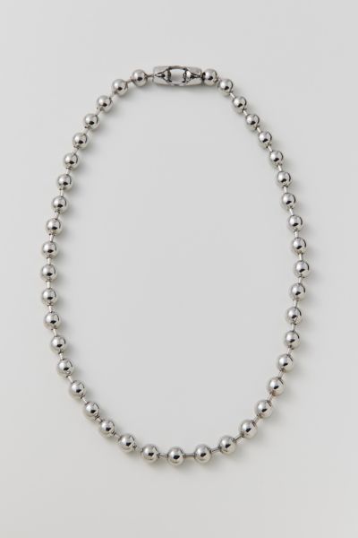 Stainless Steel Ball Bead Statement Necklace