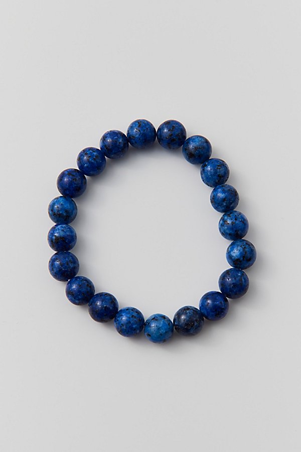 Urban Outfitters Genuine Stone Beaded Bracelet In Blue Lapis, Men's At