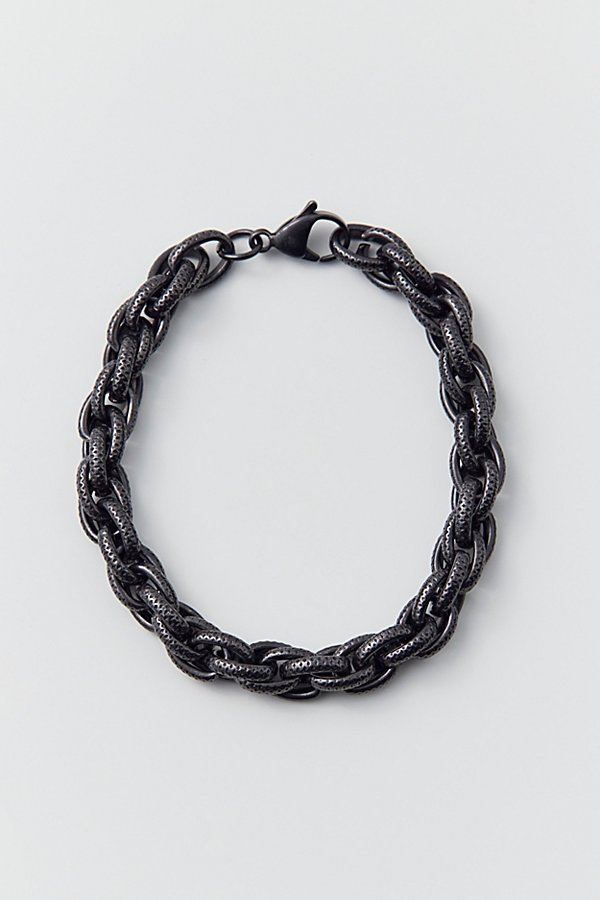 Urban Outfitters Textured Rope Chain Stainless Steel Statement Bracelet In Silver, Men's At