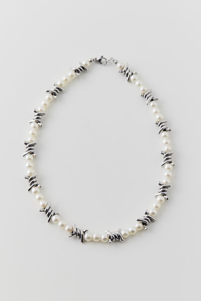 Pearl & Barbed Wire Necklace