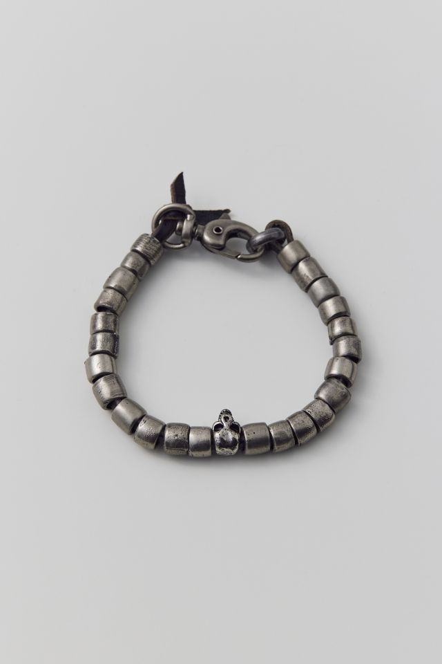 Leather store skull bracelet