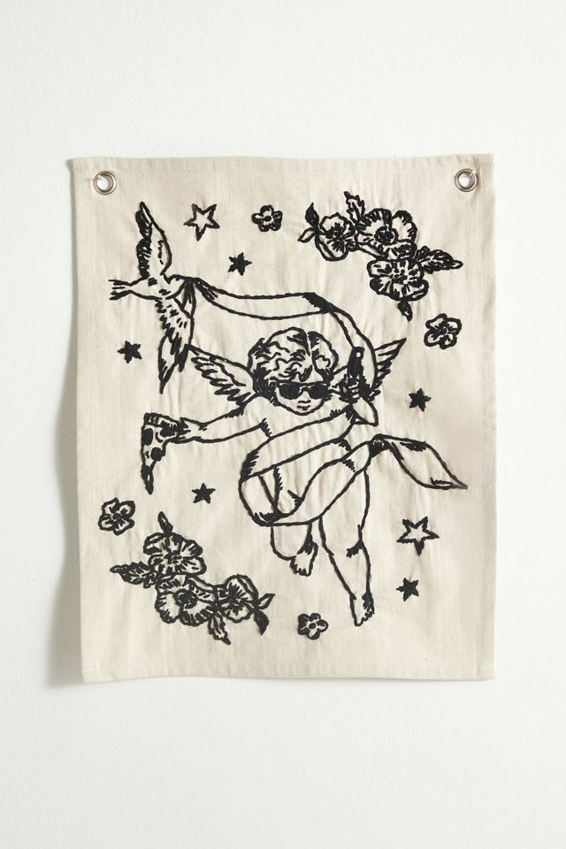 Cherub Embroidered Tapestry #1