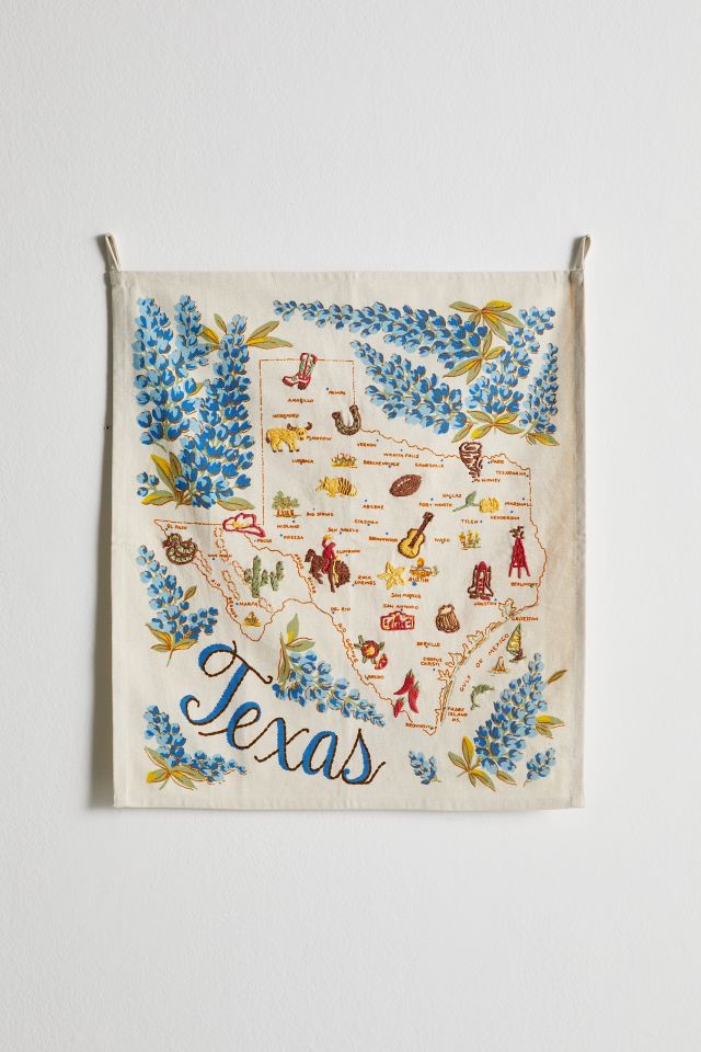 Embroidered Map Tapestry #1