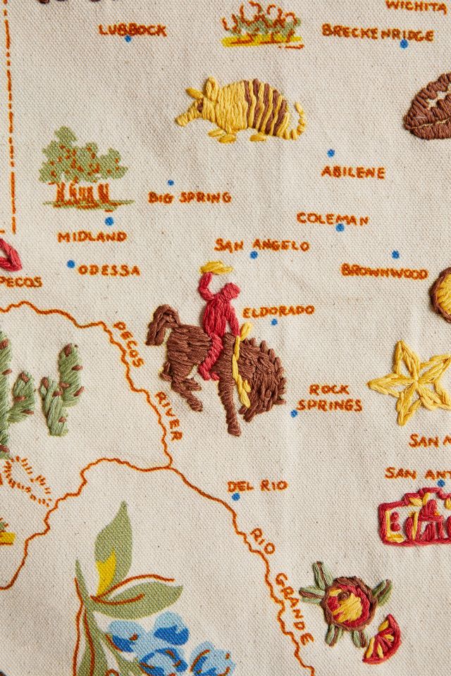 Embroidered Map Tapestry #2