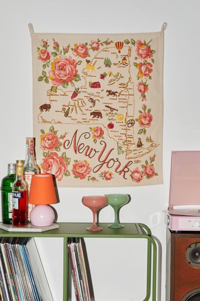 URBAN OUTFITTERS EMBROIDERED MAP TAPESTRY IN NEW YORK AT URBAN OUTFITTERS 