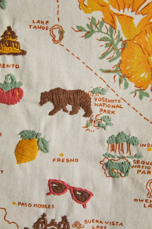 Embroidered Map Tapestry Urban Outfitters Canada