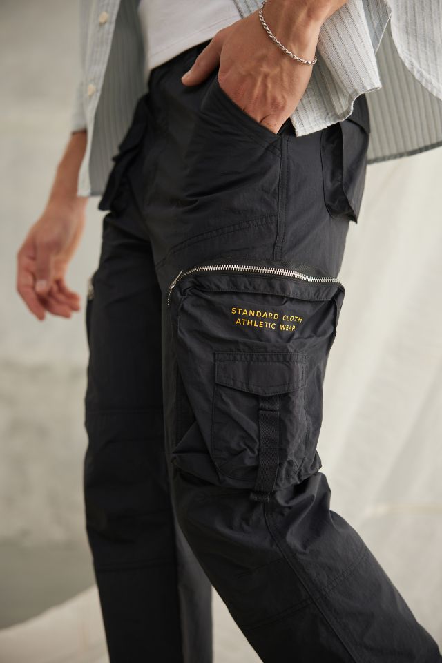 Black Cool Nylon Cargo Pant