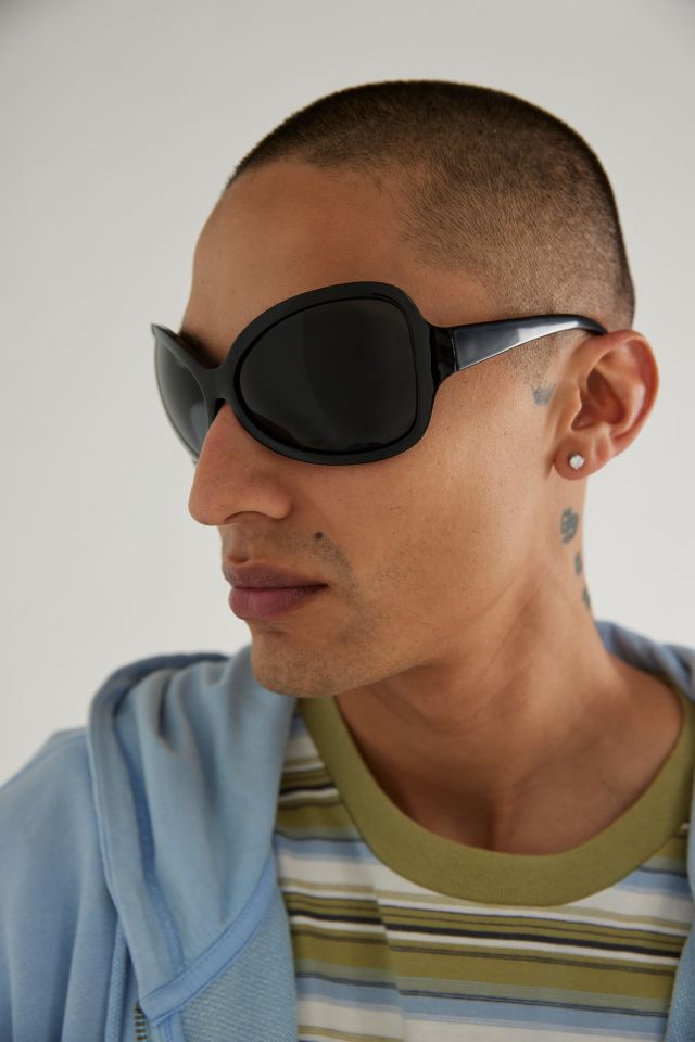 Astro Bug Wrap Sunglasses in Black, Men's at Urban Outfitters
