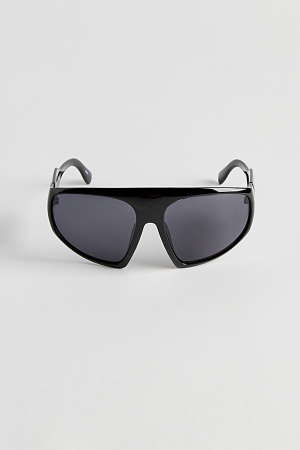 Urban Outfitters Danny Oversized Shield Sunglasses In Black, Men's At