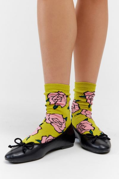 Shop Baggu Rose Crew Sock In Rose, Women's At Urban Outfitters