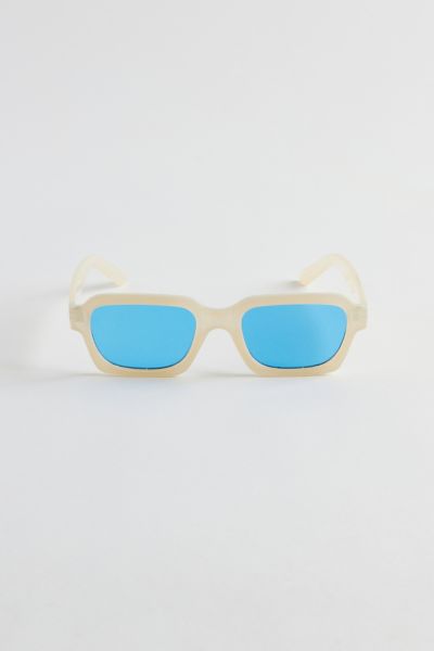 Urban Outfitters Pascal Plastic Rectangle Sunglasses In Cream, Men's At  In Neutral