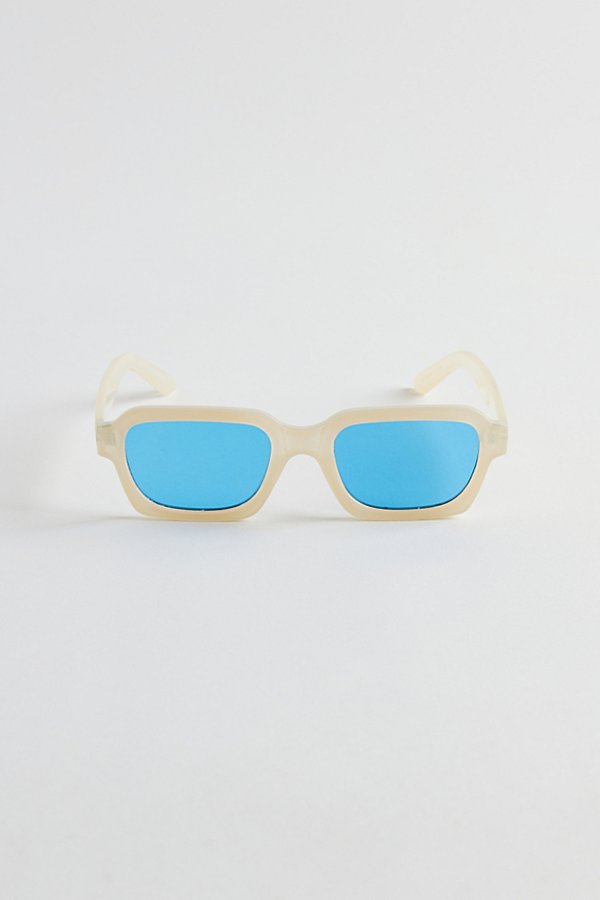 Urban Outfitters Pascal Plastic Rectangle Sunglasses In Cream, Men's At  In Neutral