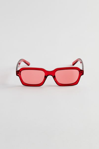 Urban Outfitters Pascal Plastic Rectangle Sunglasses In Red, Men's At
