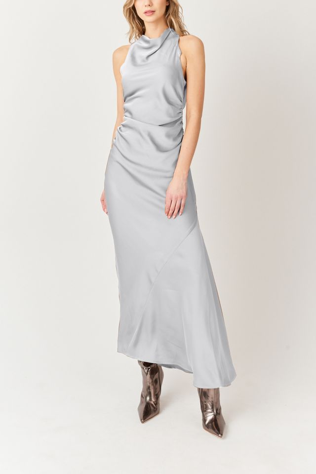 Amy Lynn Rue Cowl Neck Satin Maxi Dress