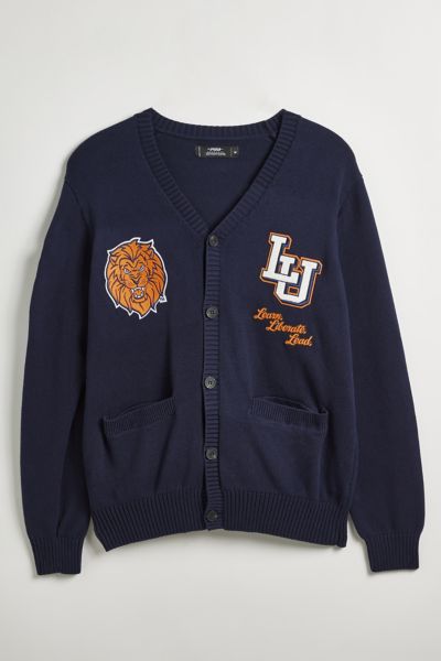 Shop Urban Outfitters Lincoln University Uo Exclusive Varsity Cardigan In Navy At