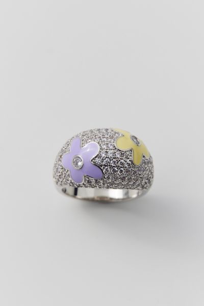 NOTTE Jewelry Flower Lover Rhinestone Bubble Ring