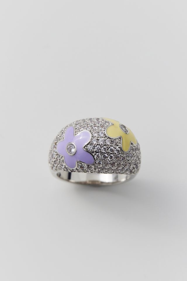 NOTTE Jewelry Flower Lover Rhinestone Bubble Ring #1