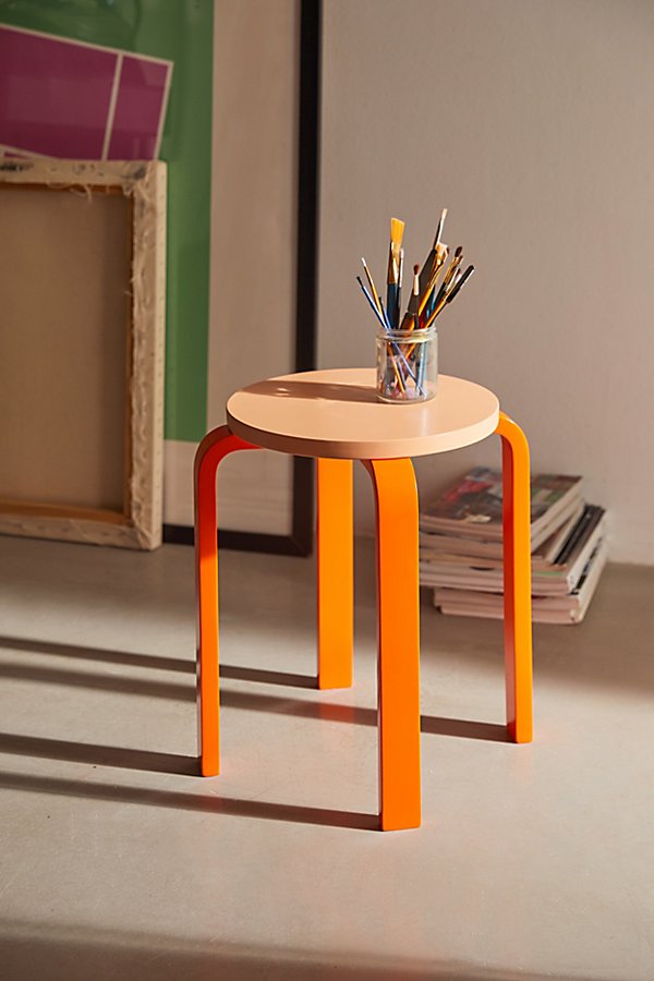 Urban Outfitters Silas Stool In Orange At