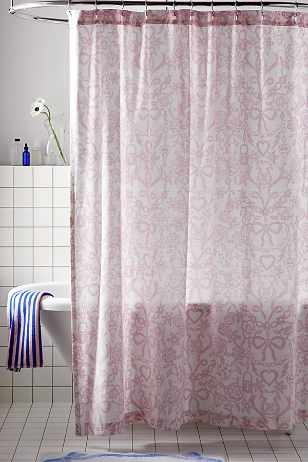 Shop Urban Outfitters Lucky Stencil Shower Curtain In Lavender At