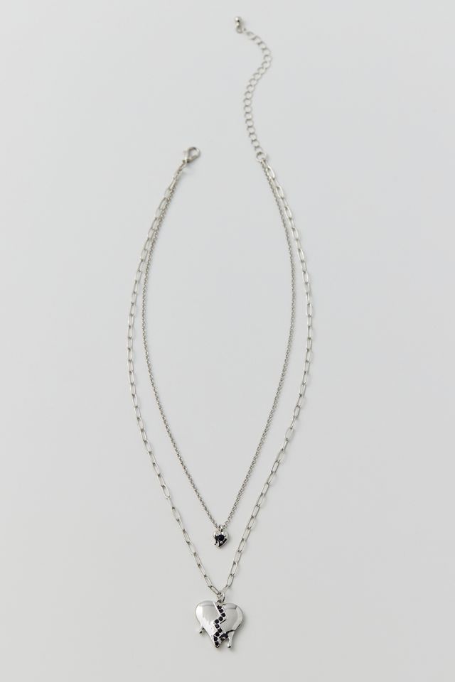 Broken Hearts Layered Necklace Urban Outfitters Canada