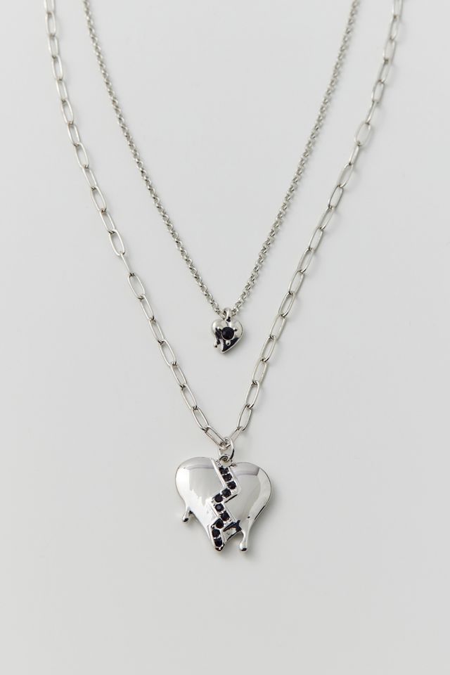 Broken Hearts Layered Necklace Urban Outfitters Canada