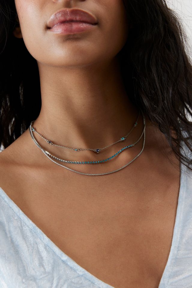Delicate Rhinestone Layered Necklace | Urban Outfitters
