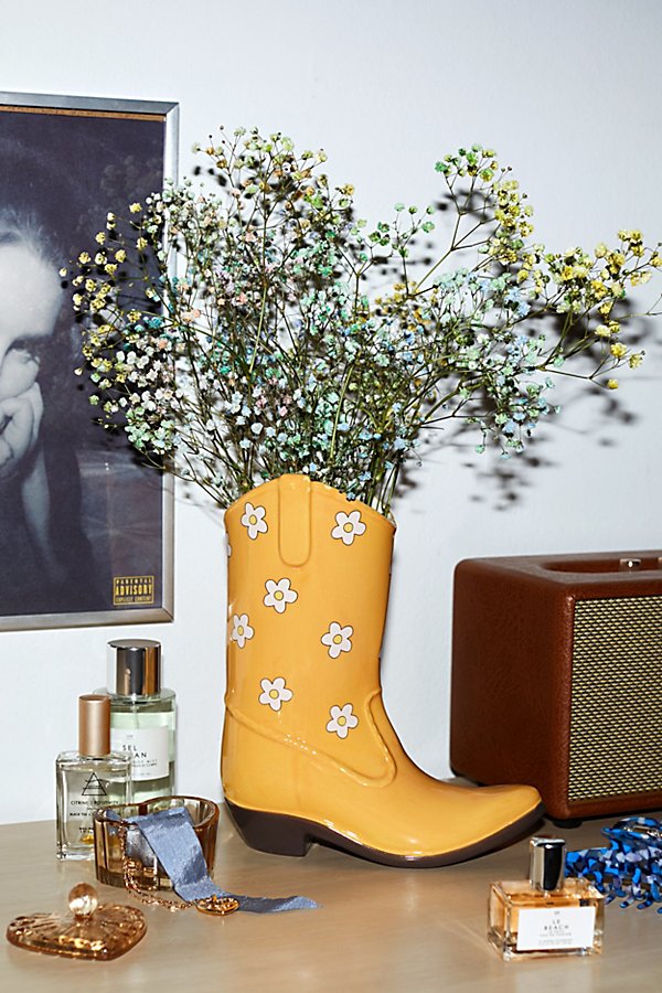 Shop Doiy Rodeo Boot Vase In Yellow At Urban Outfitters