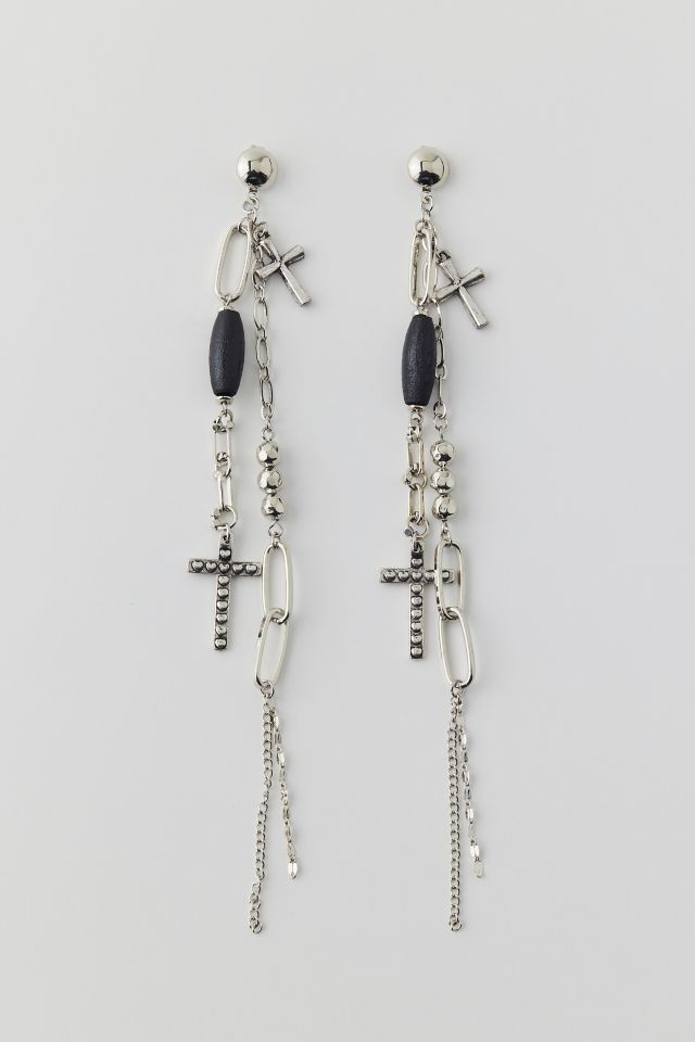 Cross Fringe Drop Earring #2