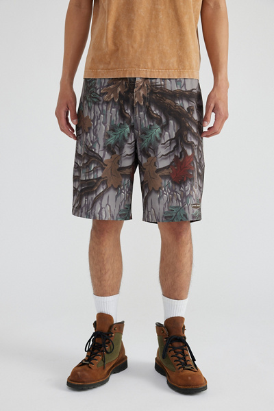 Burnside Men's Camo-Diamond Dobby Board Shorts - Green Camo, Size 30, Polyester, Drawstring