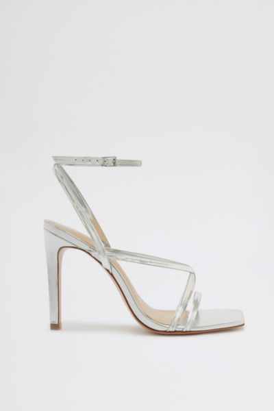 Schutz Bari Leather Strappy Heel In Prata, Women's At Urban Outfitters