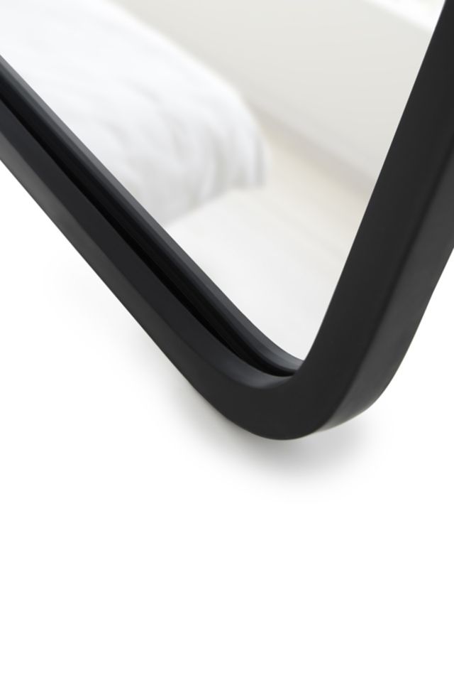 Sleek Full-Length 67'' Black Wood Framed Wall Mirror
