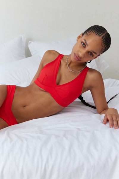 Shop Out From Under Miami Nostalgia Plunge Bralette In Red, Women's At Urban Outfitters