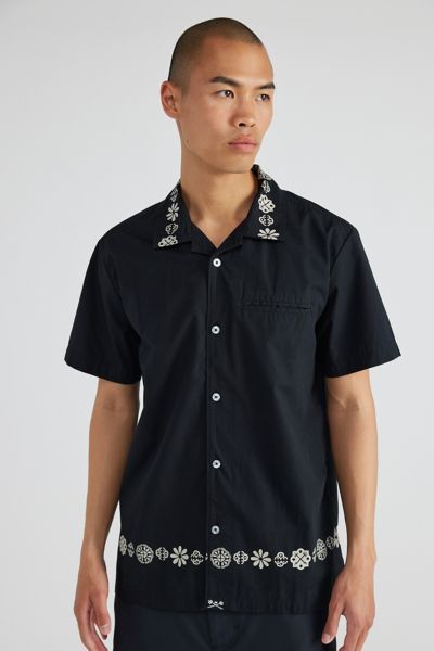 Shop Dark Seas Shipmaster Short Sleeve Shirt Top In Black, Men's At Urban Outfitters