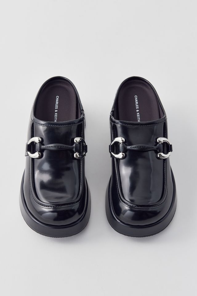 Charles & Keith Metallic Accent Loafer Platform Heel Mule #1