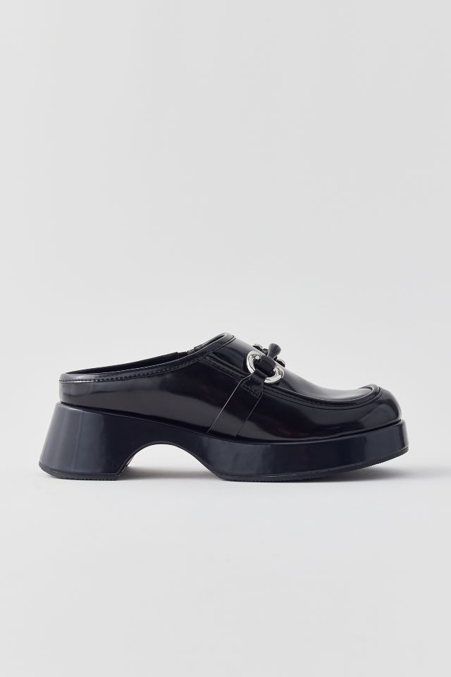 Charles & Keith Metallic Accent Loafer Platform Heel Mule #2