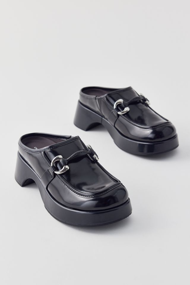 Charles & Keith Metallic Accent Loafer Platform Heel Mule #3