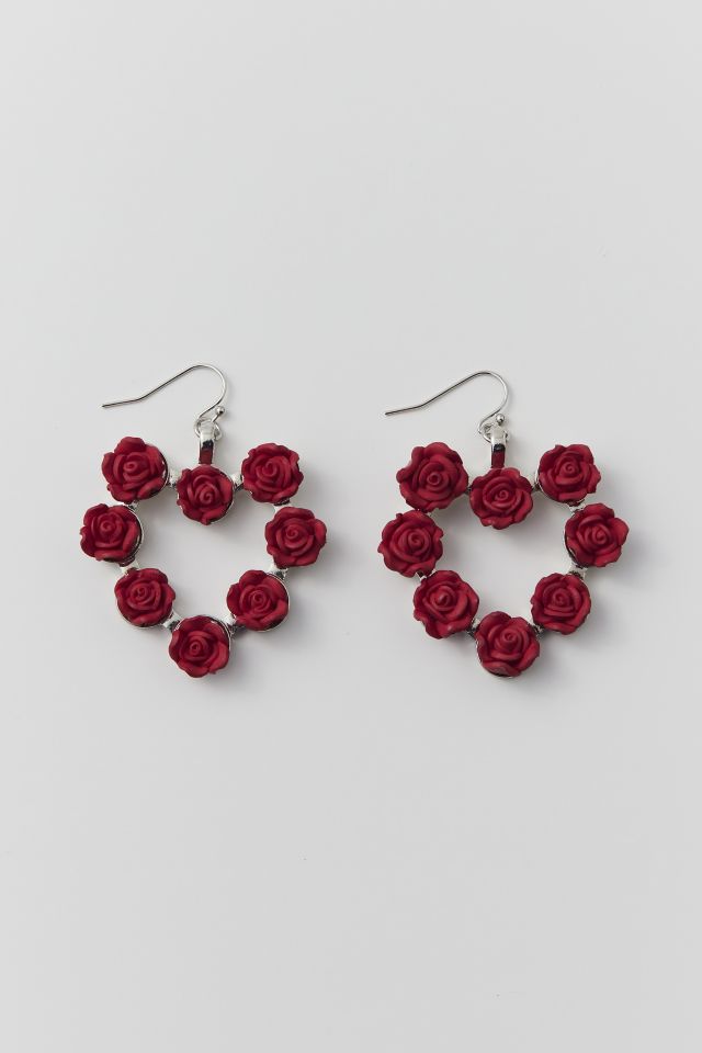 Rosette Heart Drop Earring #1