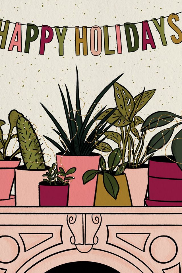 Boss Dotty House Plant Holiday Greeting Card #1
