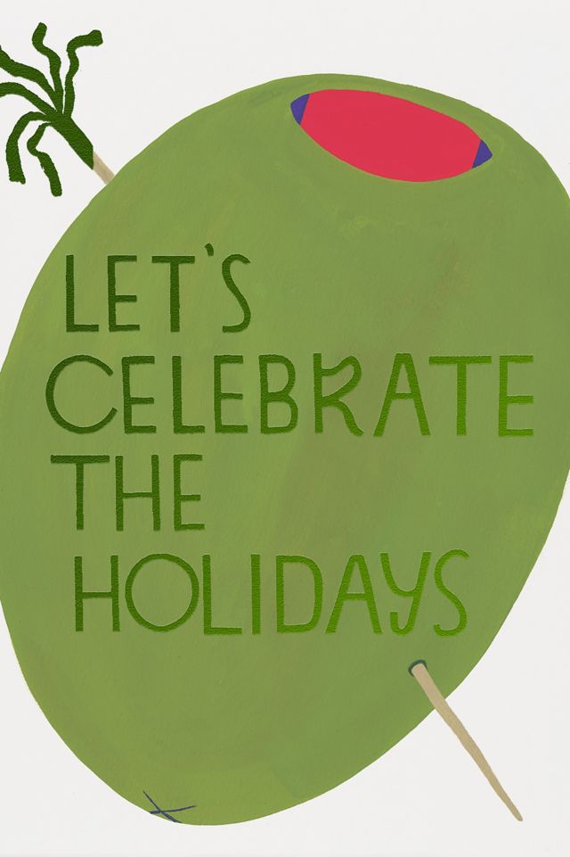 Red Cap Olive Holiday Greeting Card #1