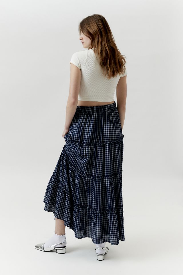 Urban Renewal Remnants Check Plaid Maxi Skirt #2