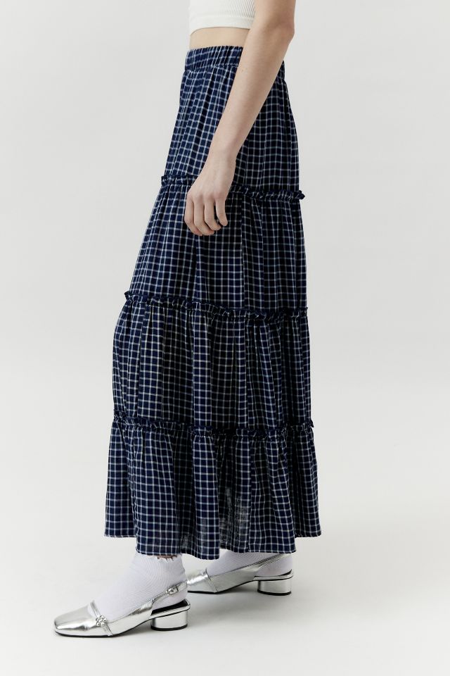 Urban Renewal Remnants Check Plaid Maxi Skirt #3