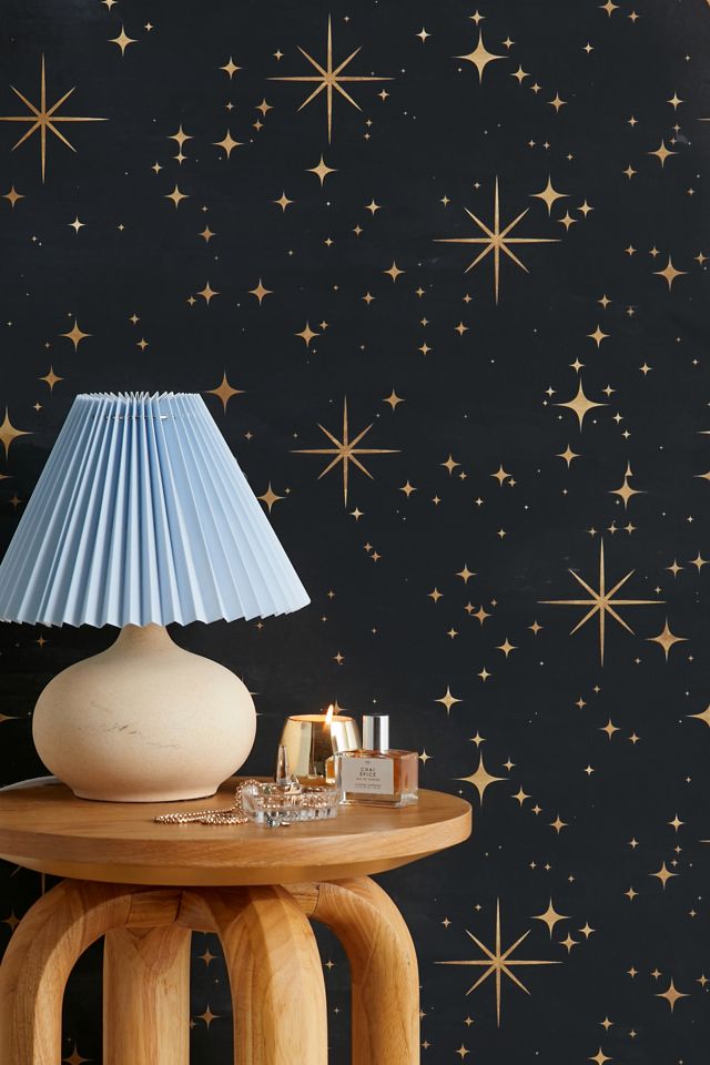 Seamless Pattern Night Sky Gold Stars Magical Mystical Pattern Removable Wallpaper