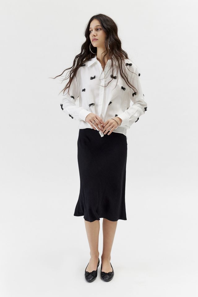 Urban Renewal Remnants Knee-Length Heavy Linen Skirt #2