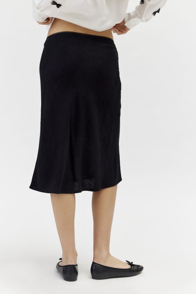 Urban Renewal Remnants Knee-Length Heavy Linen Skirt #3