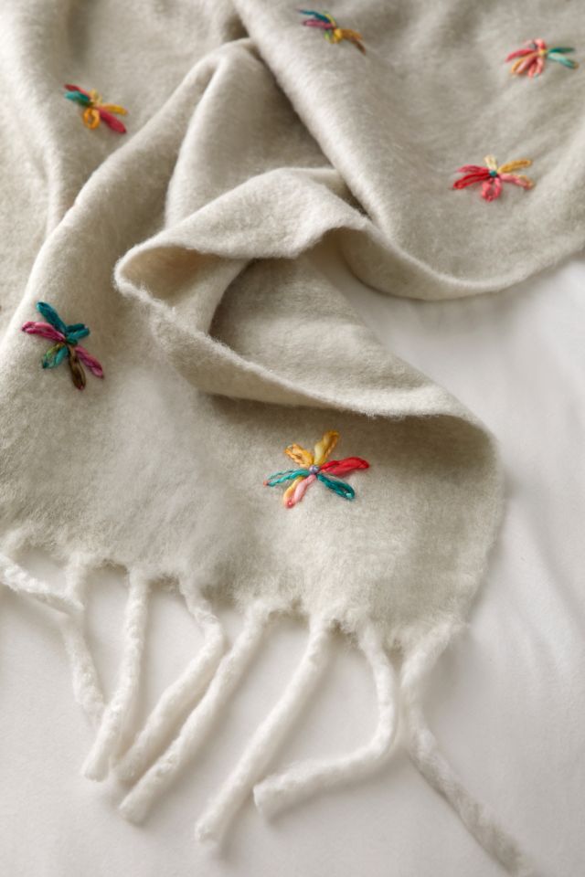 Ecru Embellished Throw Blanket #2