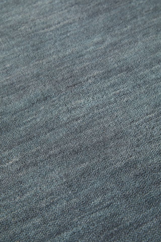 Handmade Blue Wool 9' x 12' Rectangular Rug