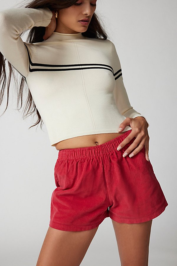 Urban Renewal Remade Overdyed Cord Short In Red, Women's At Urban Outfitters