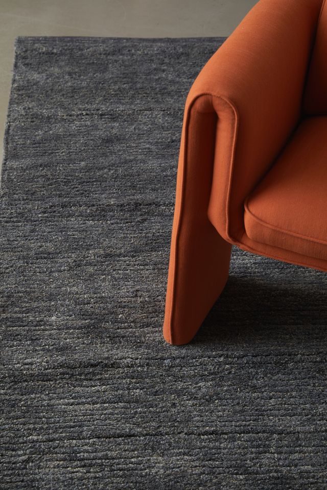 Charcoal Gray Hand-Tufted Wool 5'x8' Rectangular Rug
