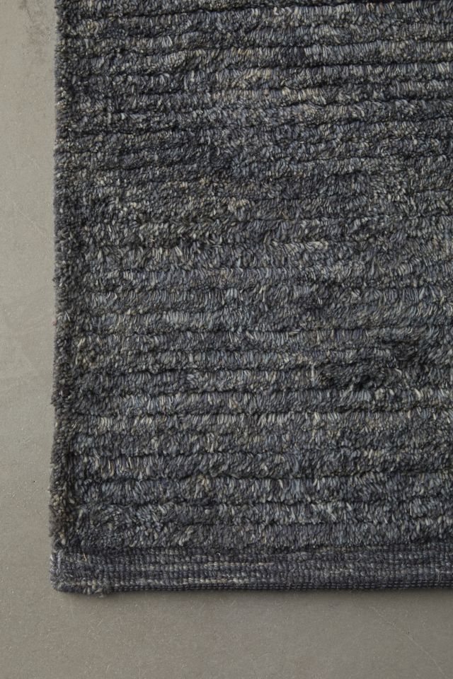 Charcoal Gray Hand-Tufted Wool 5'x8' Rectangular Rug