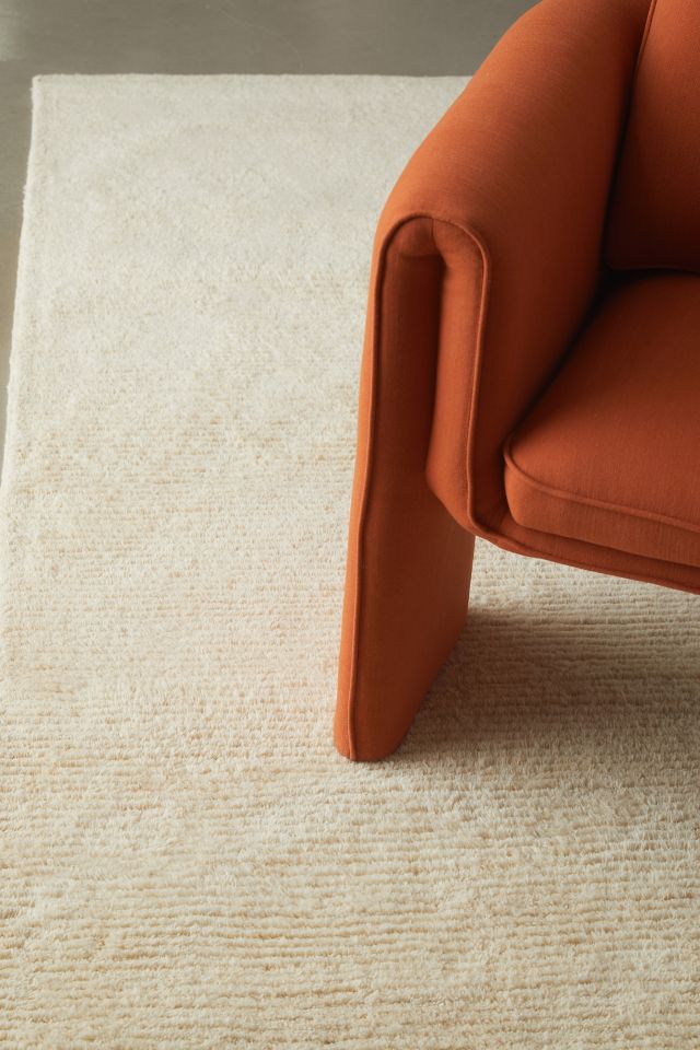 Ivory Hand-Tufted Wool Rug with Cotton Backing, 8x10